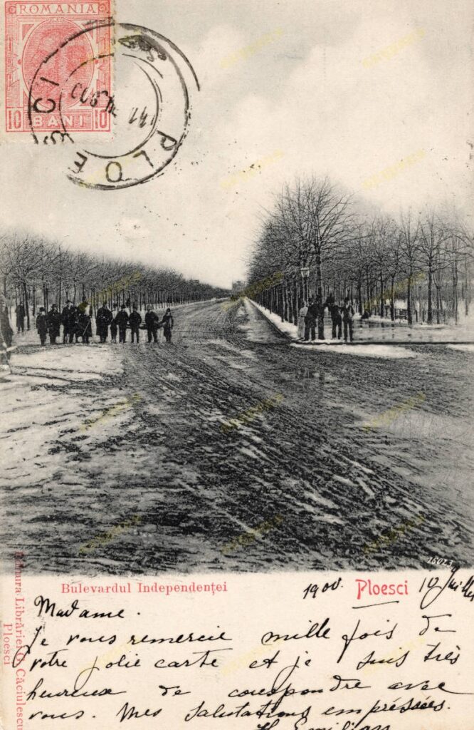 Ploesci – Bulevardul Independenței. Vedere spre Gară (1900)