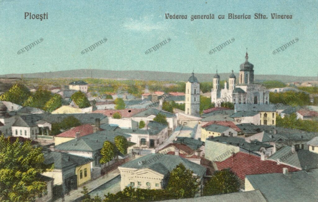 Vedere generală cu Biserica Sf. Vineri – Ploiești (Ploești)
